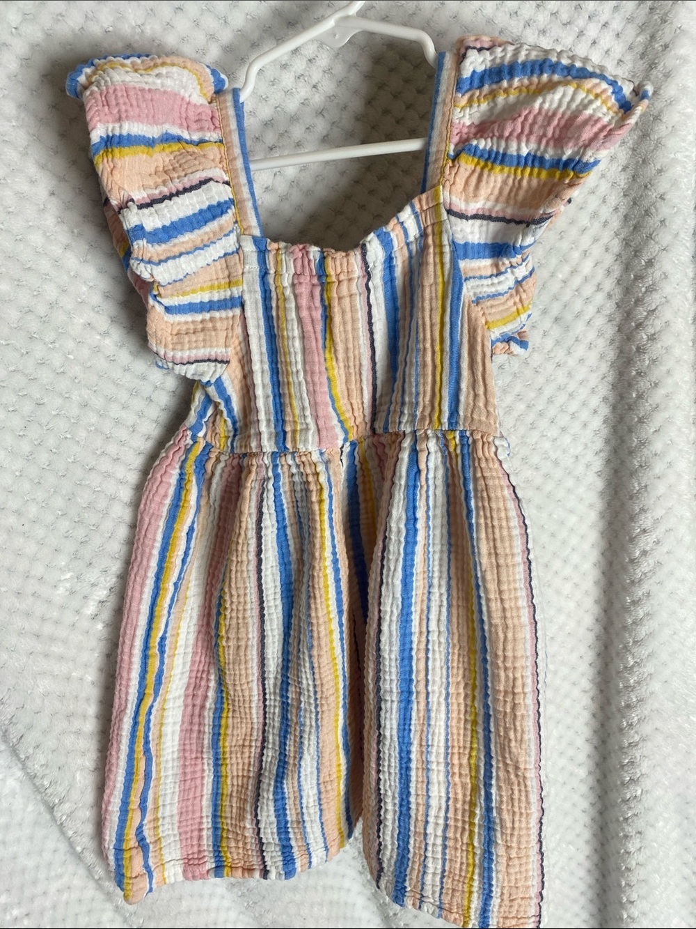 Roxy Girls Striped Ruffle Sundress Pastel Multicolor
